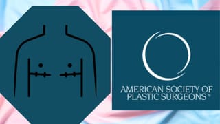 a trans flag with a blue stop sign and the ASPS logo (with the same blue as its background) superimposed. the stop sign has a top surgery scar icon